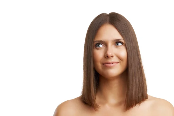 Portrait of nice young woman over white — Stock Photo, Image