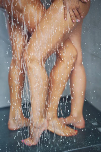 Two girls or couple in the shower — Stock Photo, Image