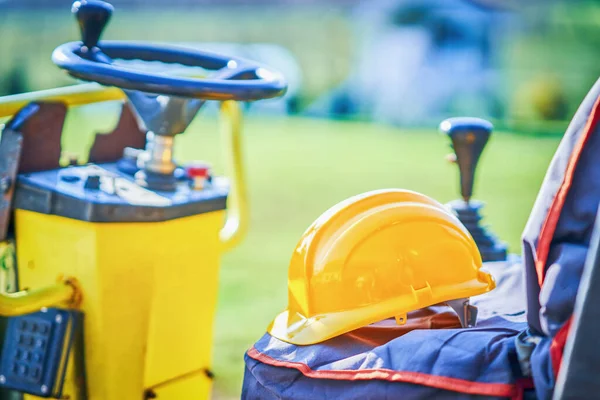 Picture of a road roller machine on the different surfaces — 스톡 사진