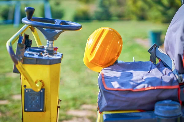 Picture of a road roller machine on the different surfaces — стоковое фото