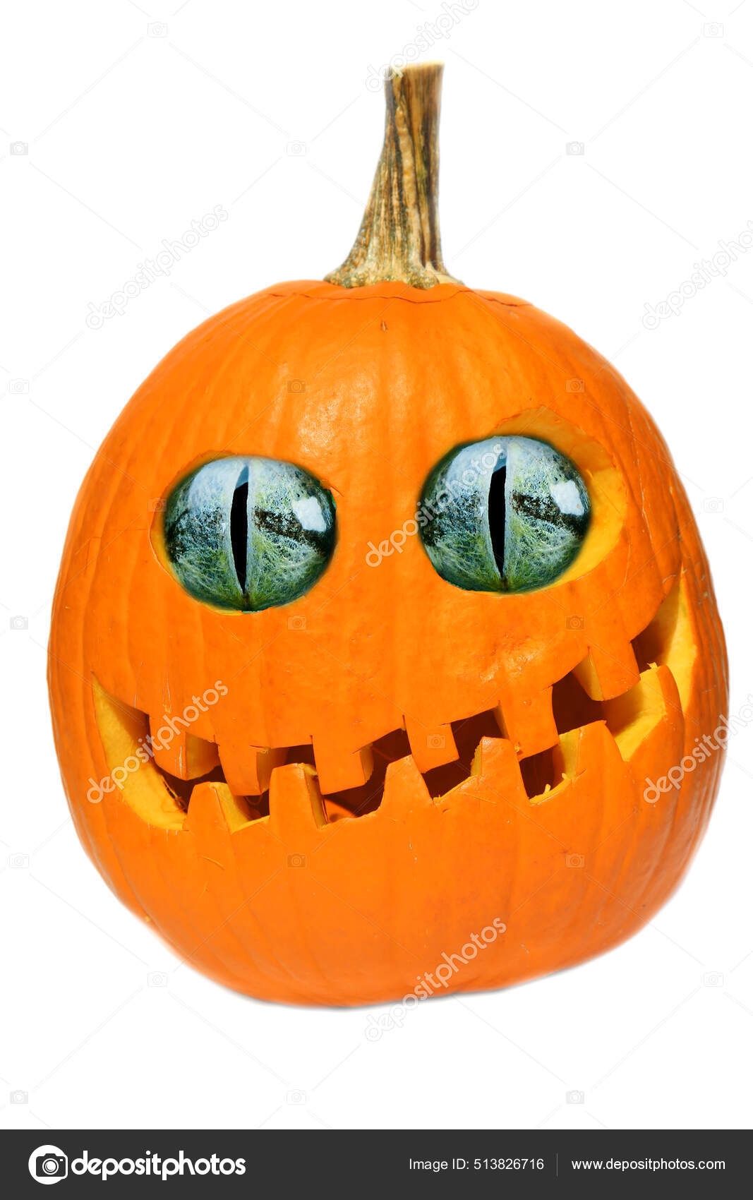 Cara de abóbora de halloween. sorriso assustador mal assustador.