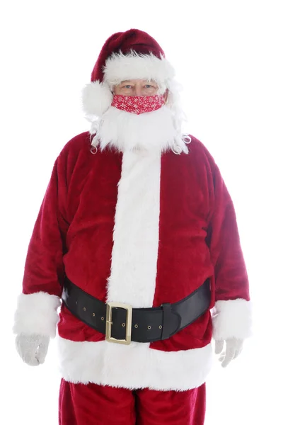 Papá Noel Dice Que Use Una Máscara Santa Claus Usa —  Fotos de Stock
