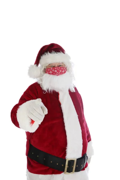 Der Weihnachtsmann Sagt Wear Mask Der Weihnachtsmann Trägt Eine Medizinische — Stockfoto