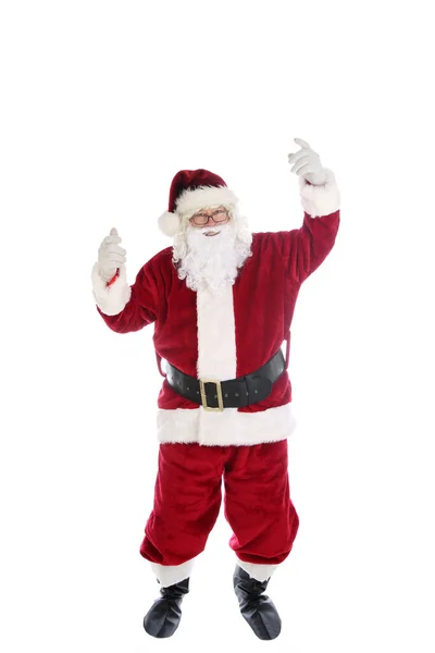 Santa Claus Isolated White Christmas Time Santa Claus Happy Holidays — Stok fotoğraf