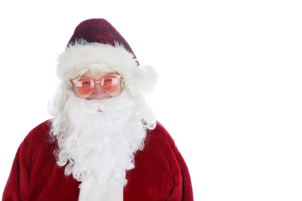 Mikołaj Kostiumie Okularach Przeciwsłonecznych Święta Wesołych Świąt Święty Mikołaj Moda — Zdjęcie stockowe