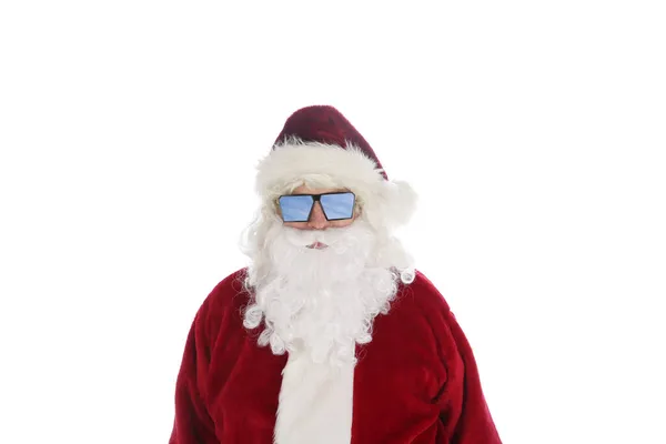 Père Noël Costume Lunettes Soleil Noël Joyeuses Fêtes Père Noël — Photo