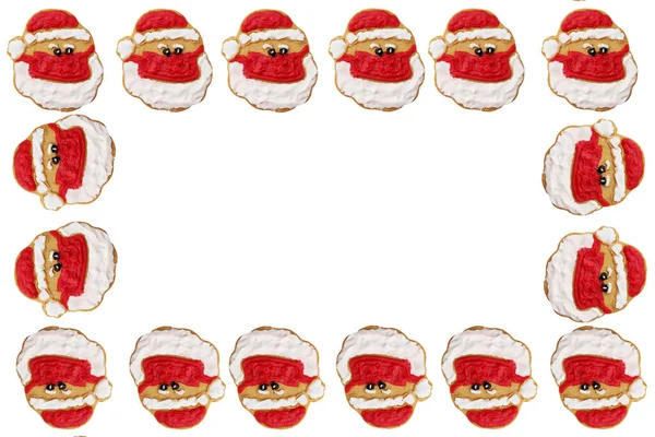 Coronavirus Weihnachtsplätzchen Lebkuchen Weihnachtsmann Lebkuchenmann Lebkuchen Schneemann Mit Mundschutz Isoliert — Stockfoto
