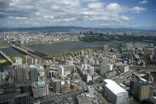 Havadan görünümü şehir, osaka, Japonya