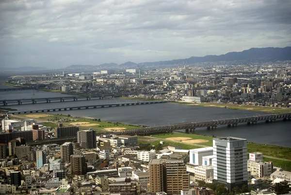 Havadan görünümü şehir, osaka, Japonya