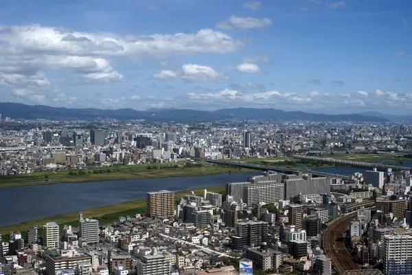 Havadan görünümü şehir, osaka, Japonya