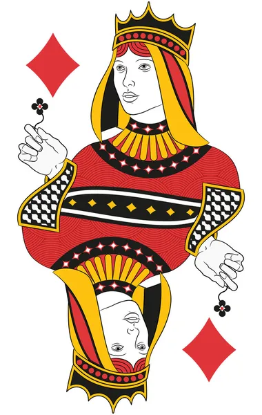Queen of Diamonds no card — Stock Vector