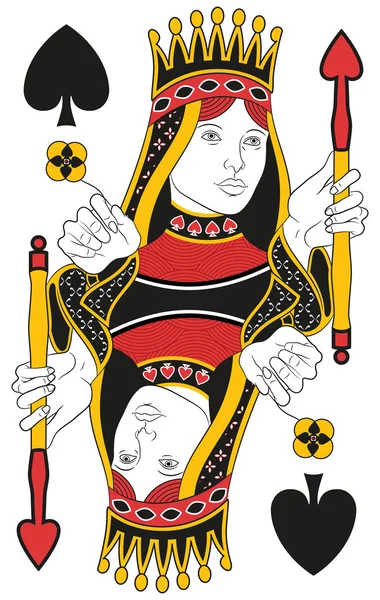 Queen of Spades no card — Stock Vector