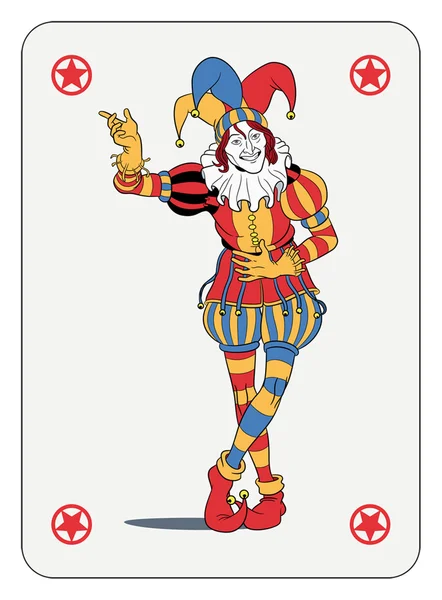 Joker jugando a las cartas — Vector de stock