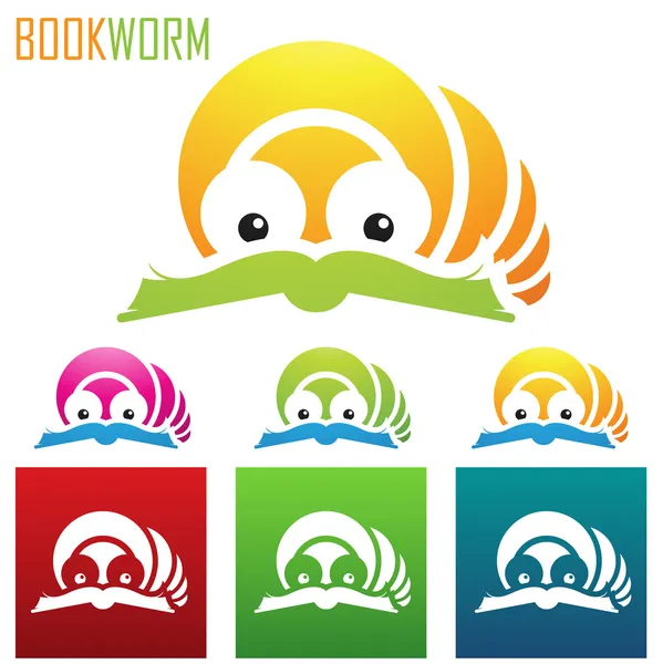 Book worm icons — Stock Vector