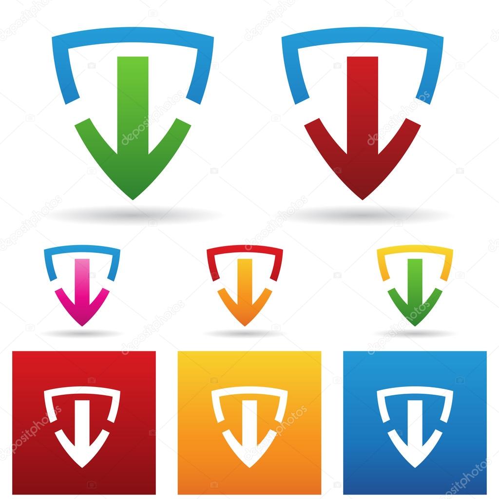 Vector illustration of a safe download shield icon