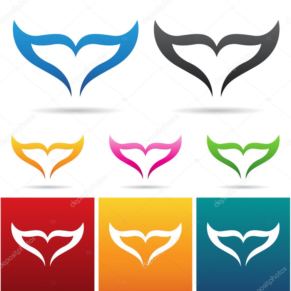 Eps vector illustration of fish tail icons