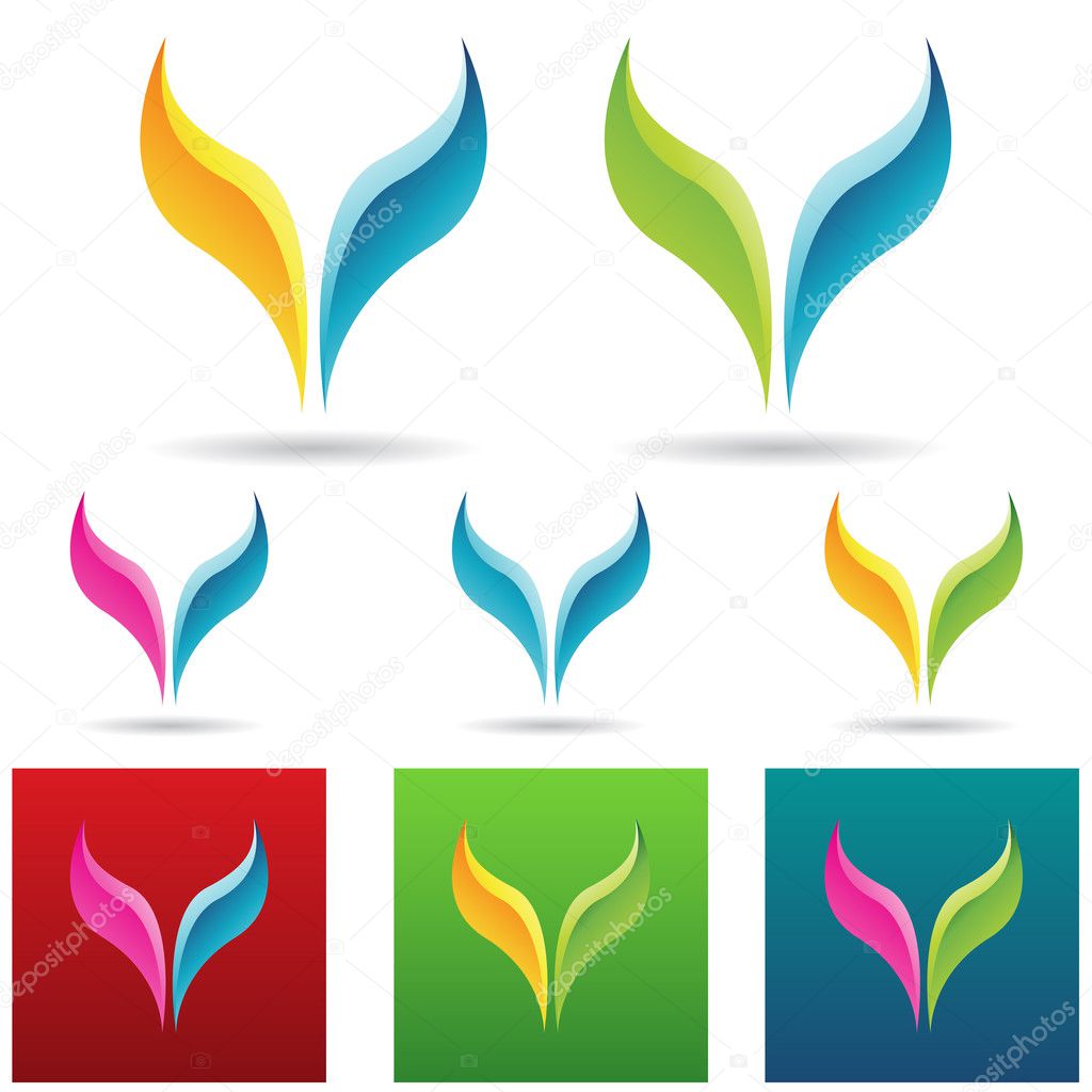Vector eps illustration of colorful fish tails