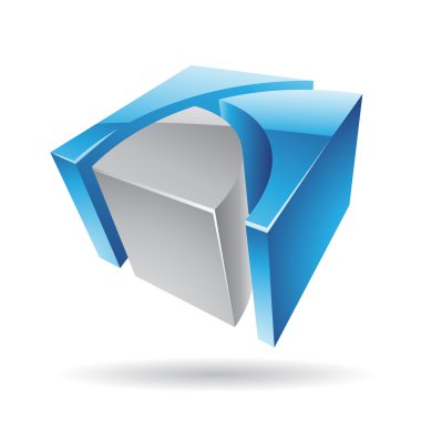 renkli 3d cubical soyut simgesi
