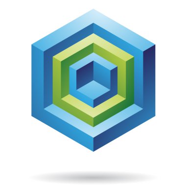 renkli 3d cubical soyut simgesi