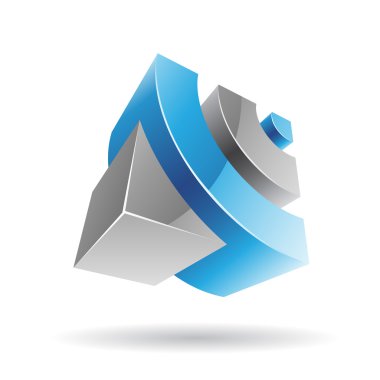 renkli 3d cubical soyut simgesi