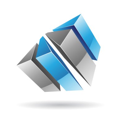 renkli 3d cubical soyut simgesi