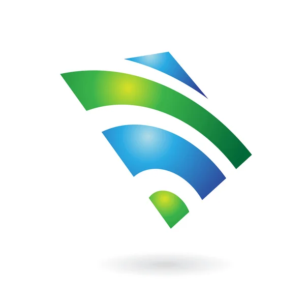 Niebieski i zielony błyszczący ikona kwadrat streszczenie — Wektor stockowy
