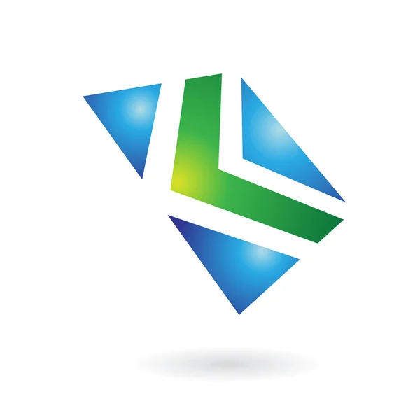 Niebieski i zielony błyszczący ikona kwadrat streszczenie — Wektor stockowy