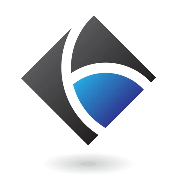 Blauwe en zwarte vet vierkant abstracte pictogram — Stockvector