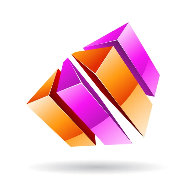 Icono abstracto cúbico 3d colorido — Vector de stock