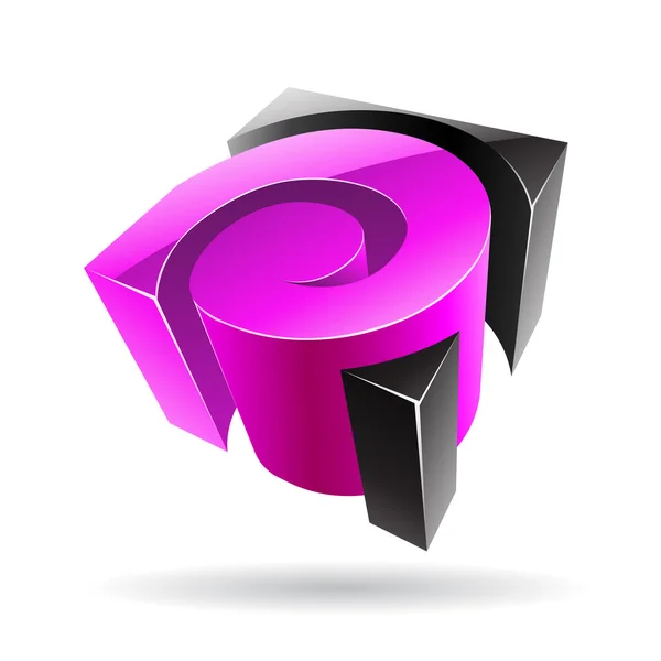 Colorful 3d Cubical Abstract Icon — Stock Vector