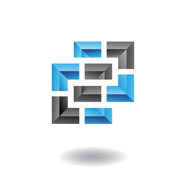 Icono abstracto rectangular y cuadrado — Vector de stock