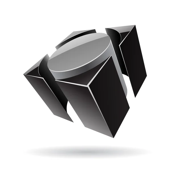 Icône abstraite cubique 3d colorée — Image vectorielle