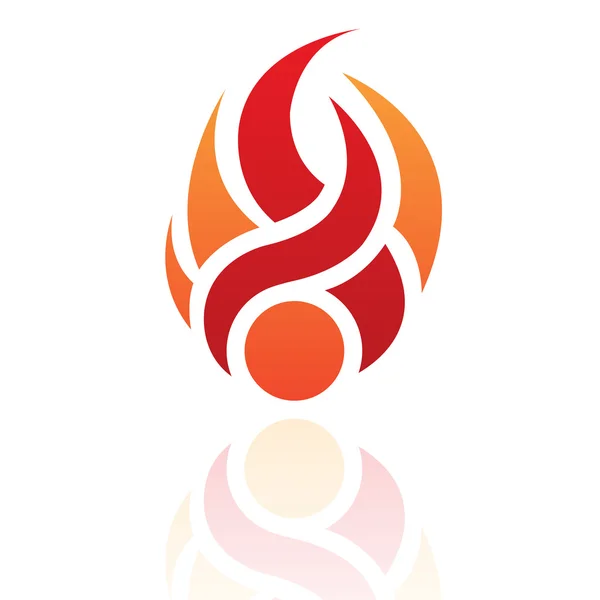 Oheň ve tvaru abstraktní ikona — Stockový vektor