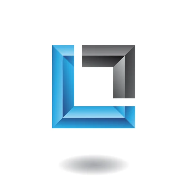 Ícone retangular e abstrato quadrado — Vetor de Stock