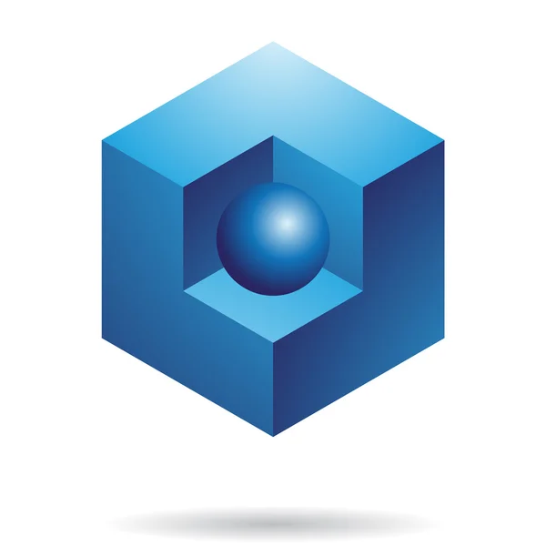 Icône abstraite cubique 3d colorée — Image vectorielle