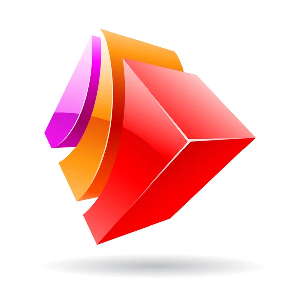 Colorful 3d Cubical Abstract Icon — Stock Vector