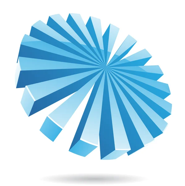 3d Ice Blue Abstract Icon — 스톡 벡터