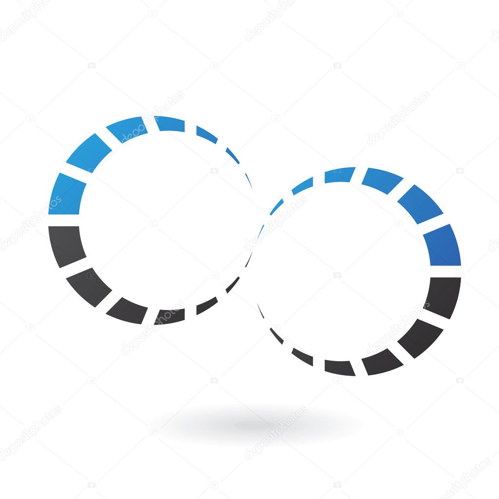 Blue and Black Cogs Abstract Icon