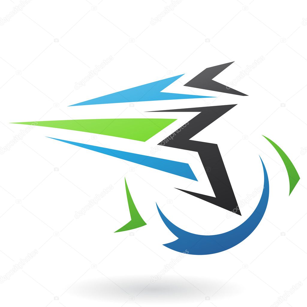 Flying Dynamic Abstract Arrows Icon