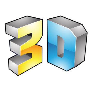 3D görüntü teknolojisi sembolü