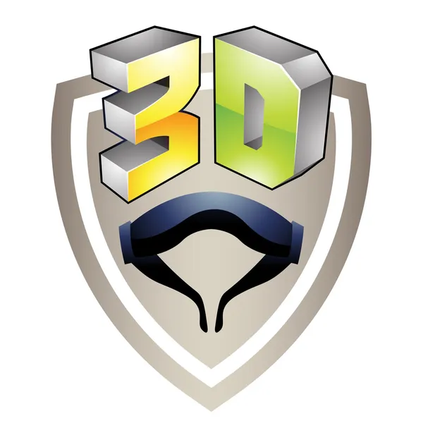 3D απεικόνιση τεχνολογία σύμβολο — Διανυσματικό Αρχείο