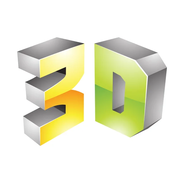 3D-Display-Technologie-Symbol — Stockvektor