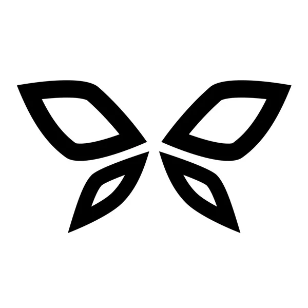 Icono de mariposa negra — Vector de stock