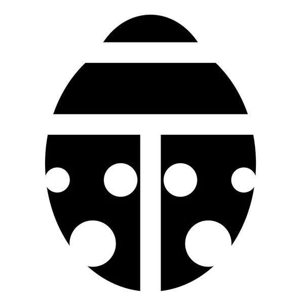 Icono de mariquita negra — Vector de stock