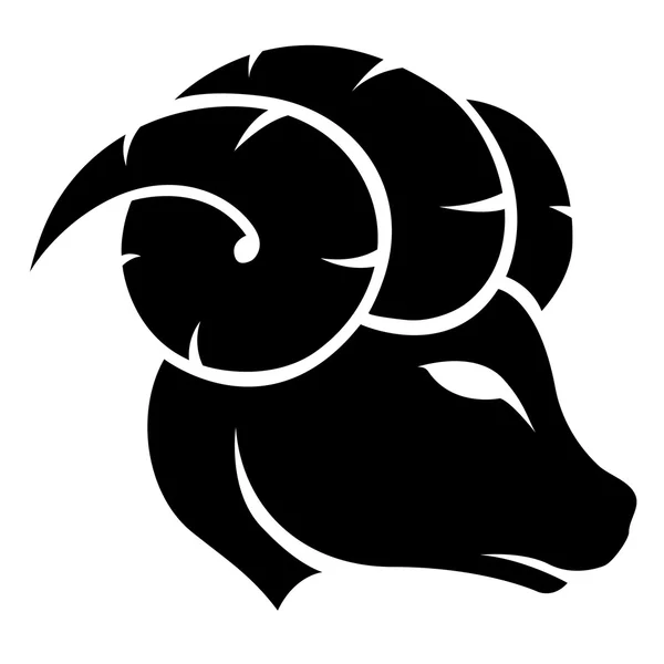 Signo de estrella del zodíaco de Aries negro — Vector de stock