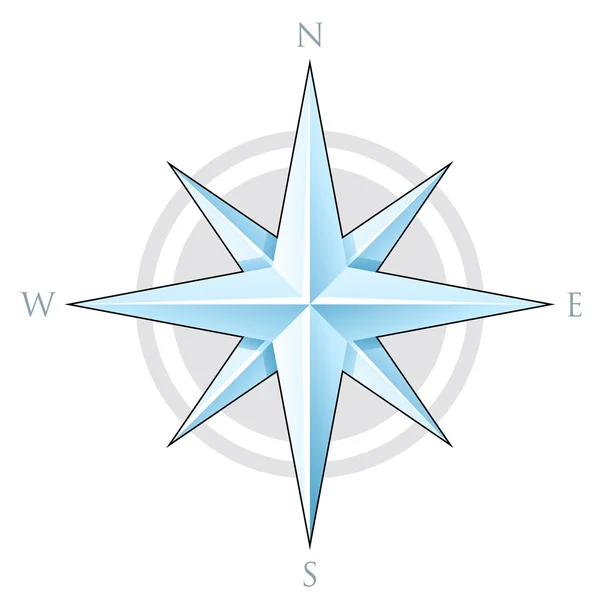 Μπλε αστέρι πυξίδα — Διανυσματικό Αρχείο