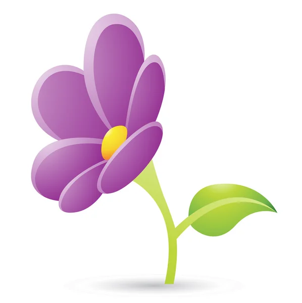 Fialová ikona květiny — Stockový vektor