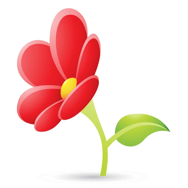 Κόκκινο εικονίδιο λουλούδι — Διανυσματικό Αρχείο