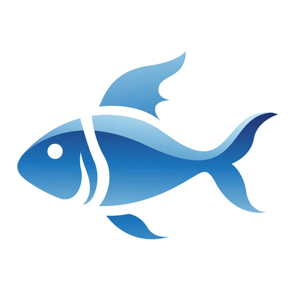 Blue Fish Icon — Stock Vector