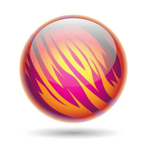 Magenta and Yellow Planet Sphere — Stock Vector